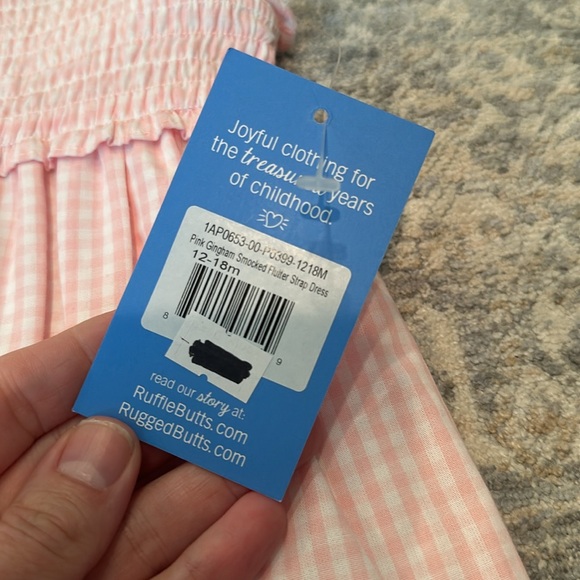 Ruffle Butts Pink Gingham Dress 12-18 months NEW WITH TAGS - Picture 4 of 11